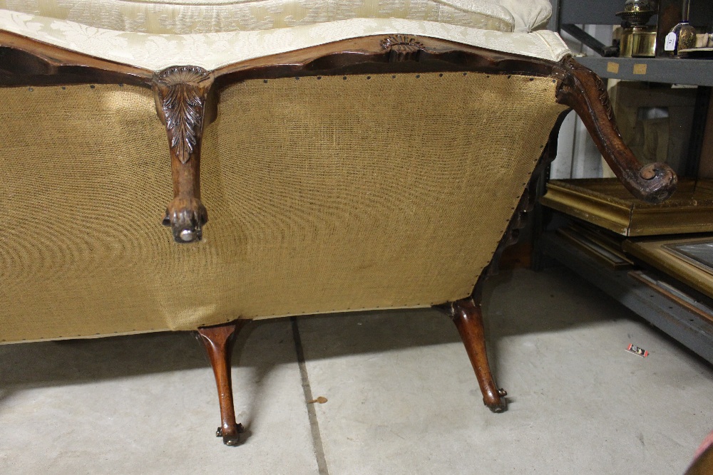 A large late 18th Century walnut framed sofa, having shaped back, upholstered in printed floral - Image 19 of 19