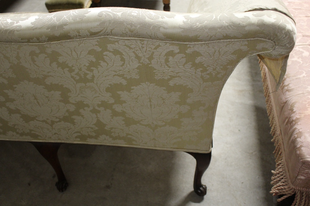 A large late 18th Century walnut framed sofa, having shaped back, upholstered in printed floral - Image 9 of 19