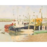 Henry Hay Hunter, "Blackshore, Southwold", oil on board, 39.5cm x 49.5cm
