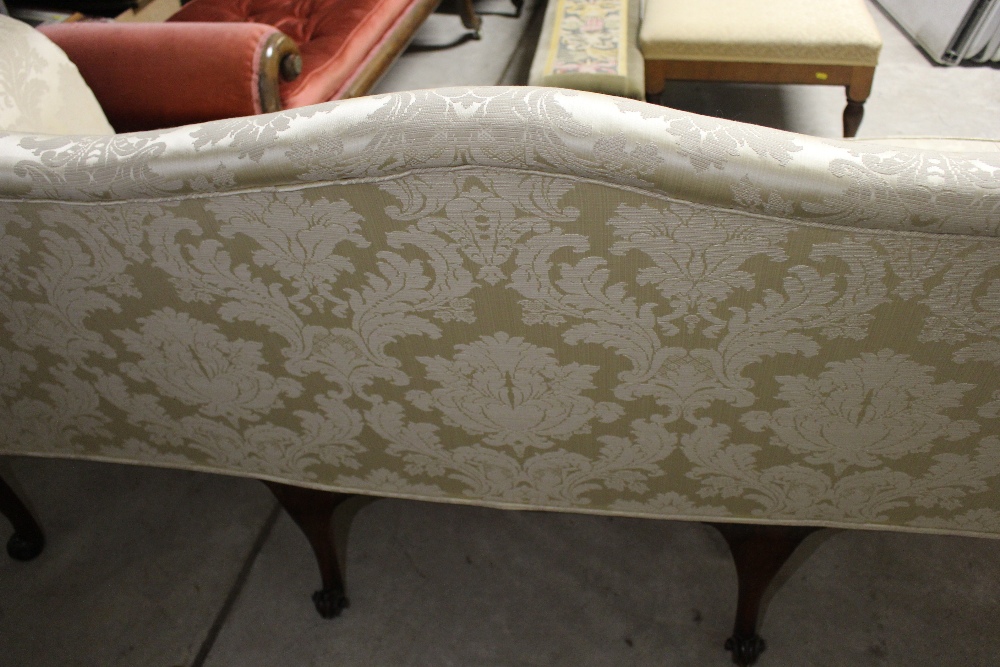 A large late 18th Century walnut framed sofa, having shaped back, upholstered in printed floral - Image 10 of 19
