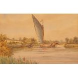 W.E. Mayes, Norfolk Broad studies, a pair, signed watercolours, 22cm x 32cm