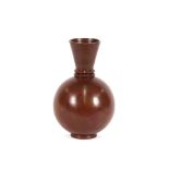 An oriental bronze baluster vase, character mark to base, 24cm high