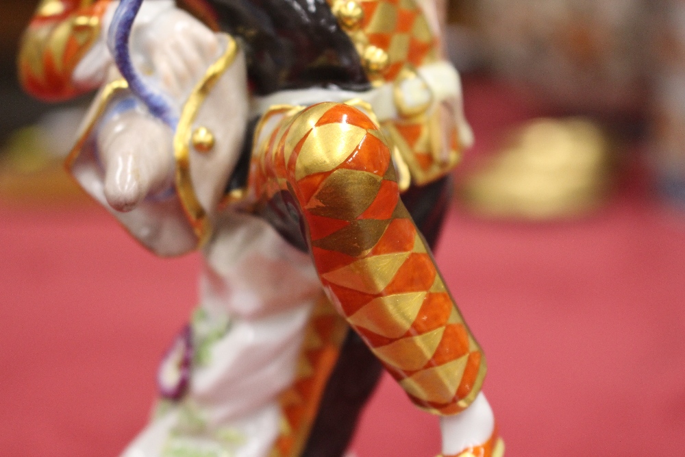 A Meissen harlequin figure, 23cm high - Image 4 of 11