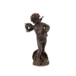 After Auguste Moreau, figure of cupid, 51cm high