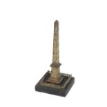 A Grand Tour type model of Cleopatra's needle, 21cm high