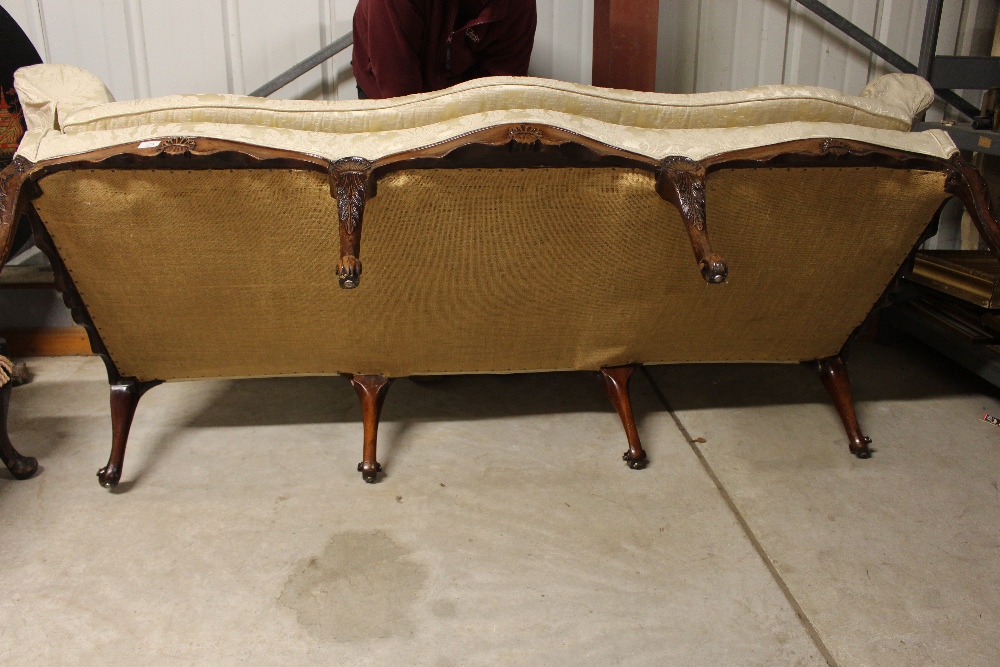 A large late 18th Century walnut framed sofa, having shaped back, upholstered in printed floral - Image 16 of 19