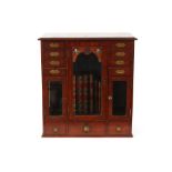 A good quality 19th Century mahogany and brass mounted microscope cabinet, complete with drawers
