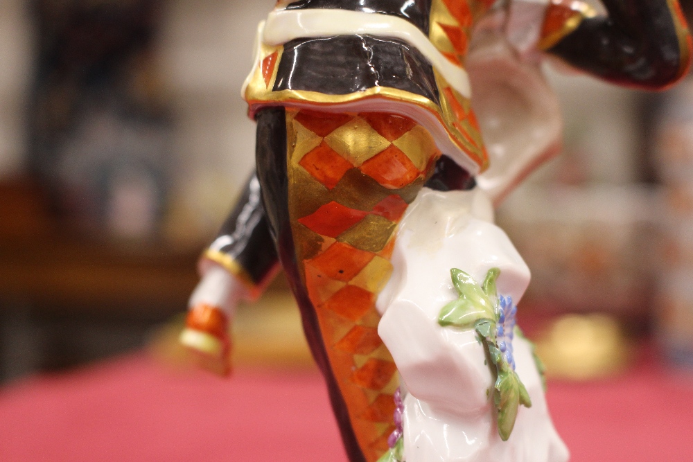 A Meissen harlequin figure, 23cm high - Image 10 of 11