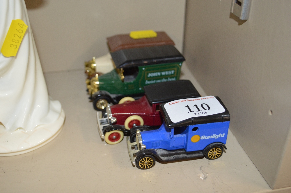 Four various die cast models to include Corgi and