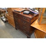A 19th Century mahogany chest fitted two short ove