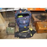 A quantity of scuba diving equipment