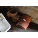 A terracotta chimney cowl etc.