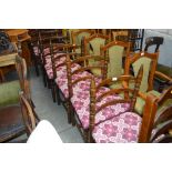 Six ladder back dining chairs