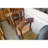 A mahogany dining chair; together with an oak spin