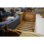 A pine single bed frame