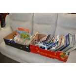 Two boxes of various ephemera; birthday cards; sta