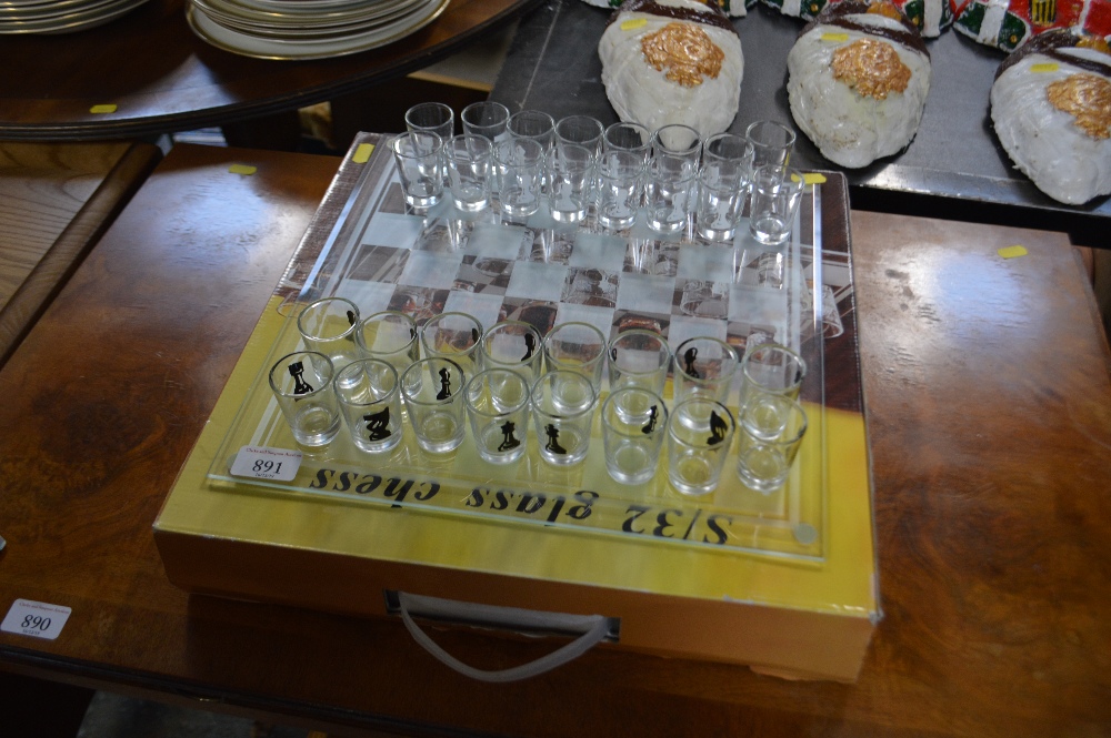 A glass chess drinking game