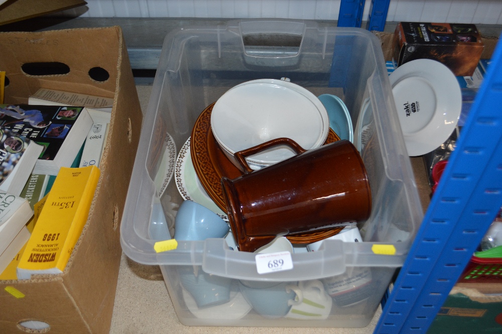 A box of various china