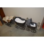 Three doll's prams