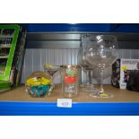 A quantity of glassware to include paperweights; B