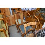 A pair of Queen Anne style dining chairs; together