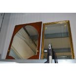 Two bevel edged wall mirrors