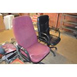 Two swivel office chairs