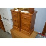 A pair of pine bedside chests