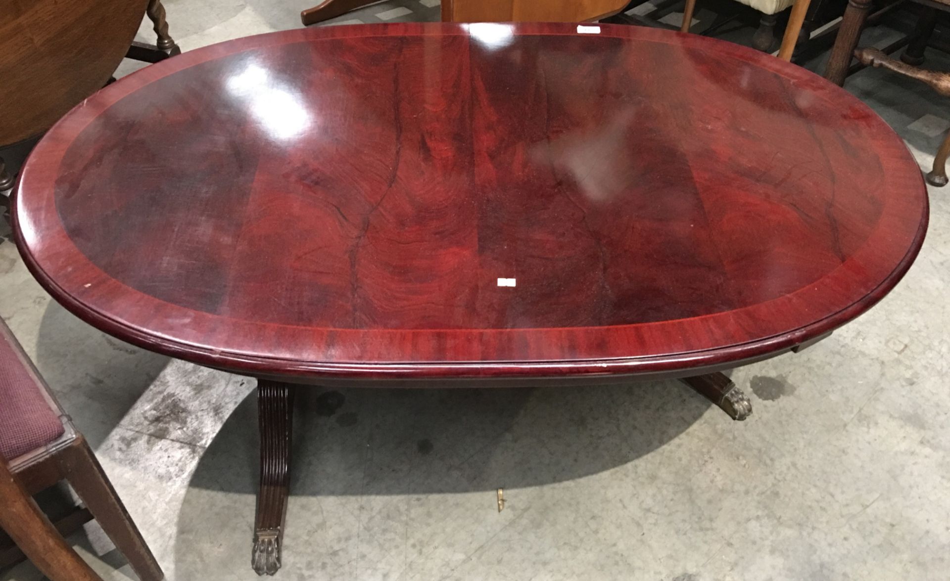 Mahogany oval coffee table 50"