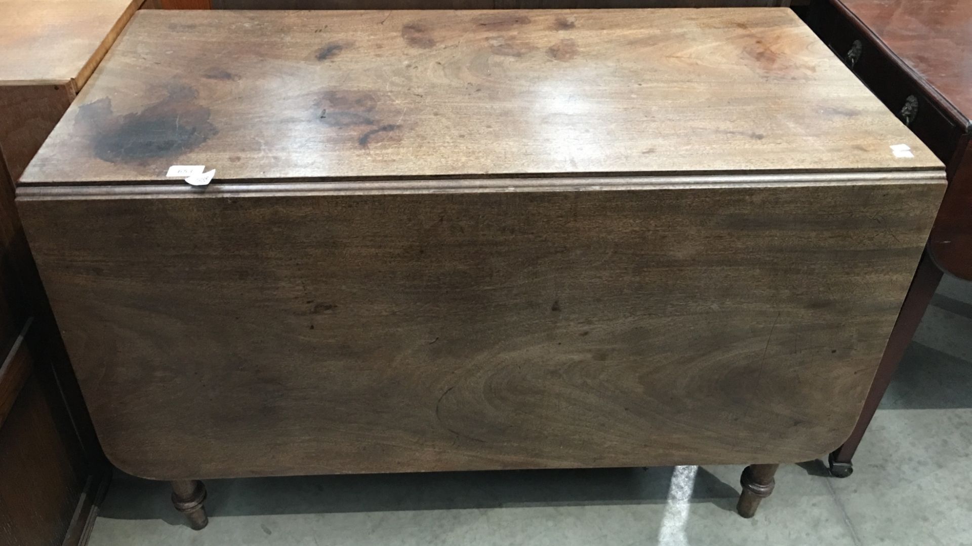 Mahogany drop leaf dining table,