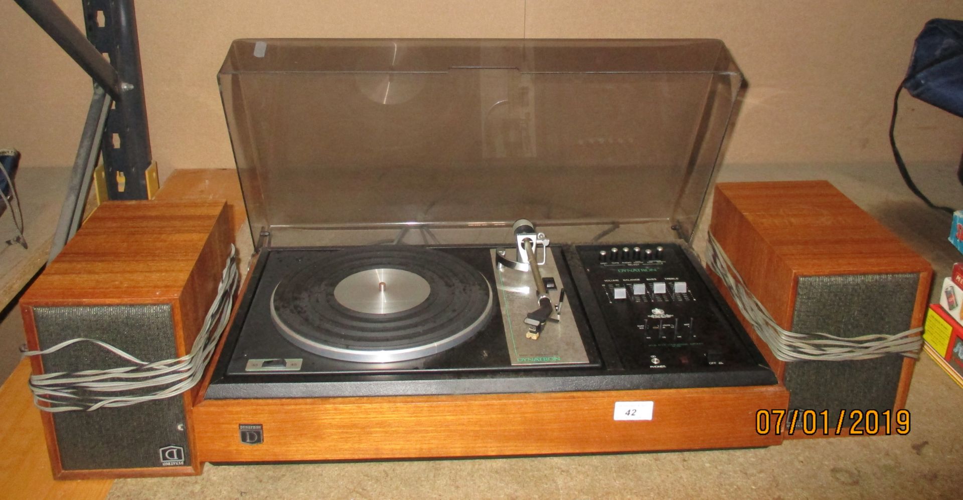 A Dynatron G102 Goldring turntable complete with a pair of Dynatron LS 1018 speakers