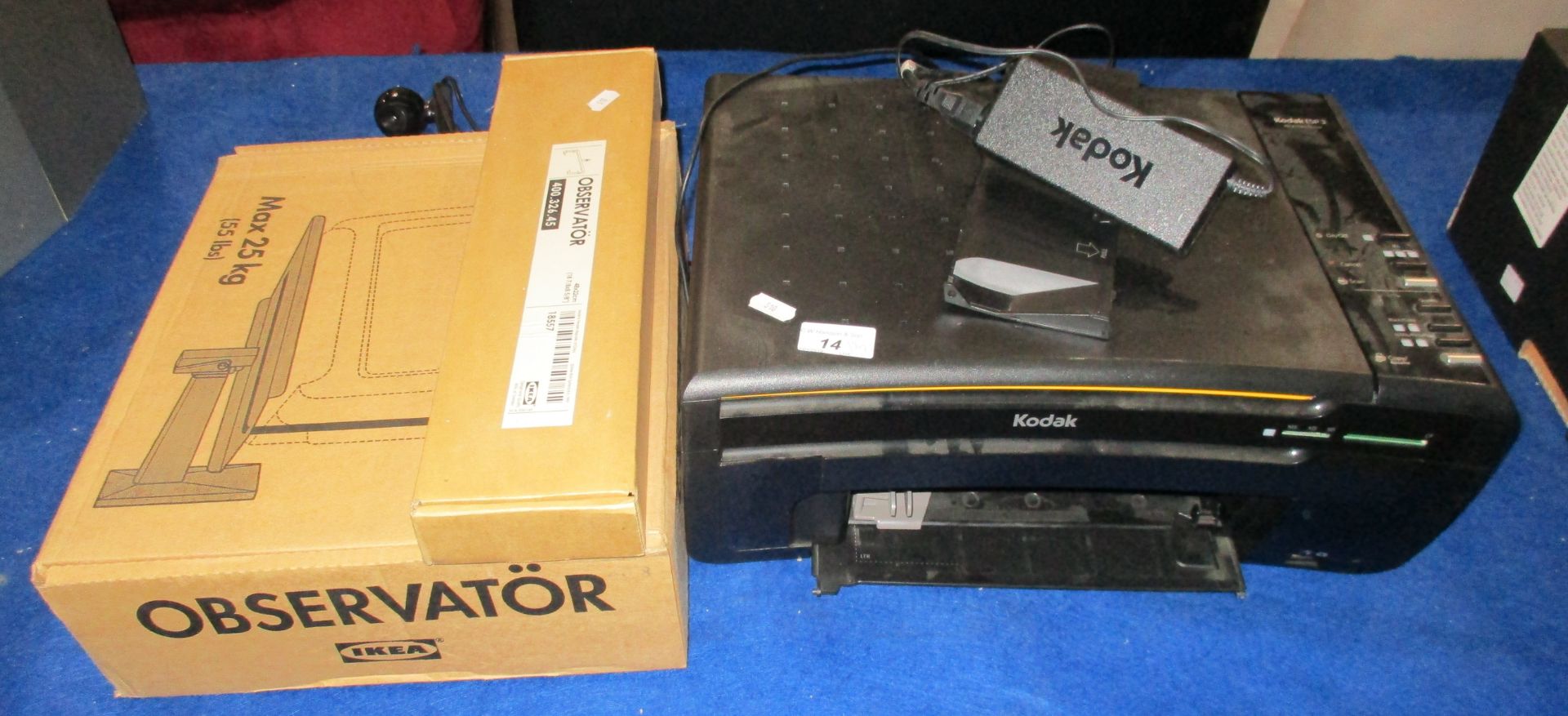 3 x items - Kodak ESP-3 all-in-one printer/scanner - power adaptor and 2 x t.v.