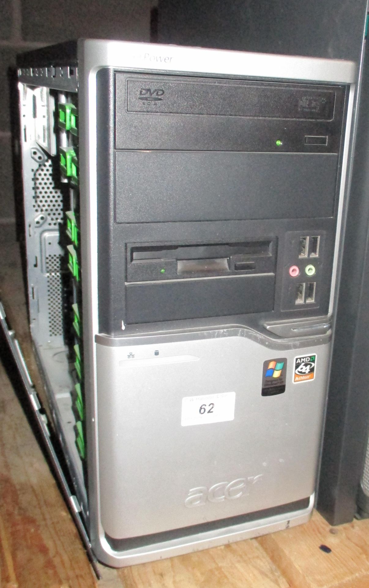 An Acer Acerpower tower computer - no power lead
