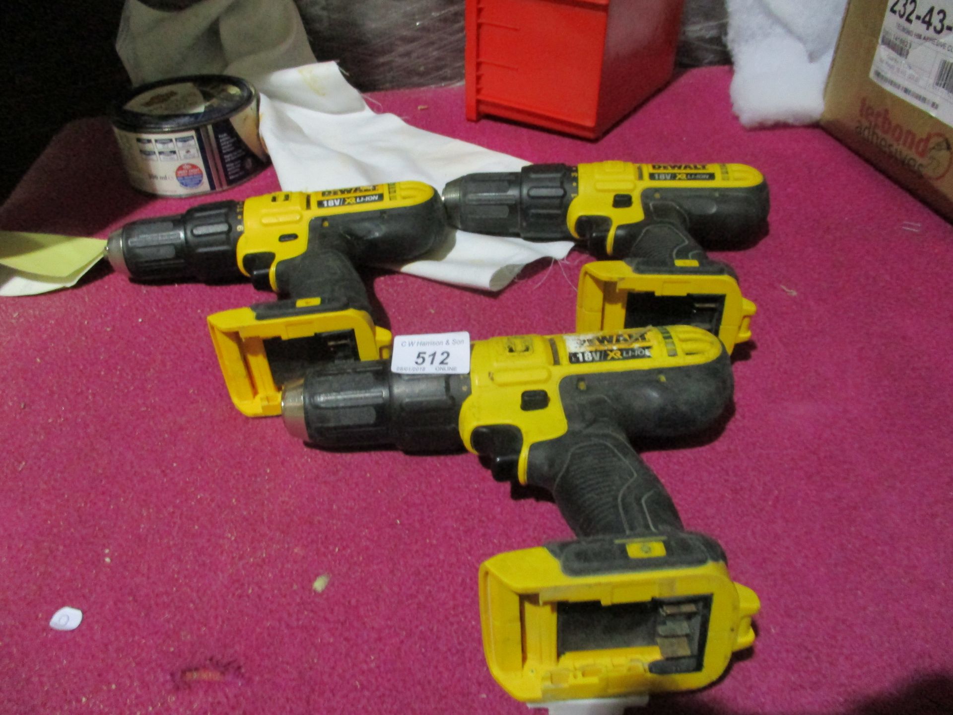 3 x DeWalt DCD776 18v cordless drills -