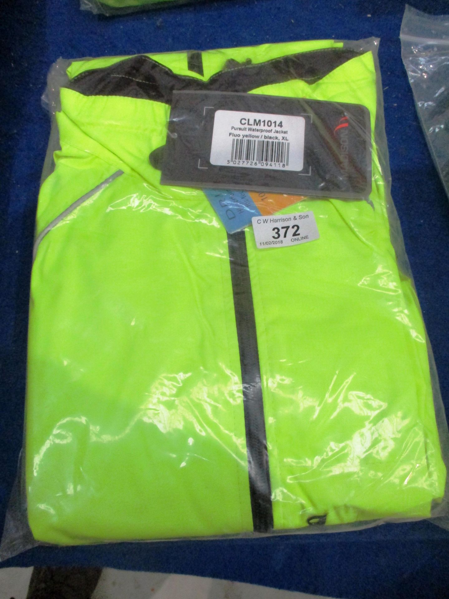 A Madison Pursuit fluo yellow waterproof jacket size XL