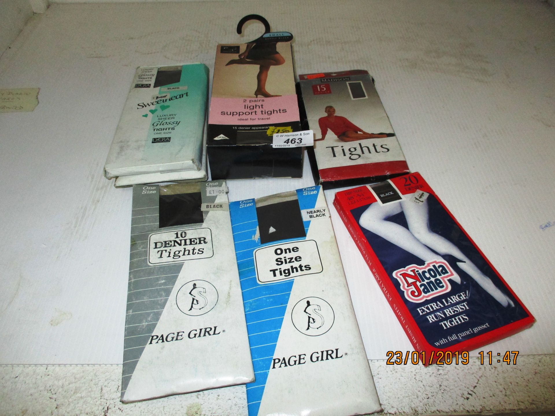 100 x assorted items of clothing - packs of Page Girl tights, packs of support tights, socks,