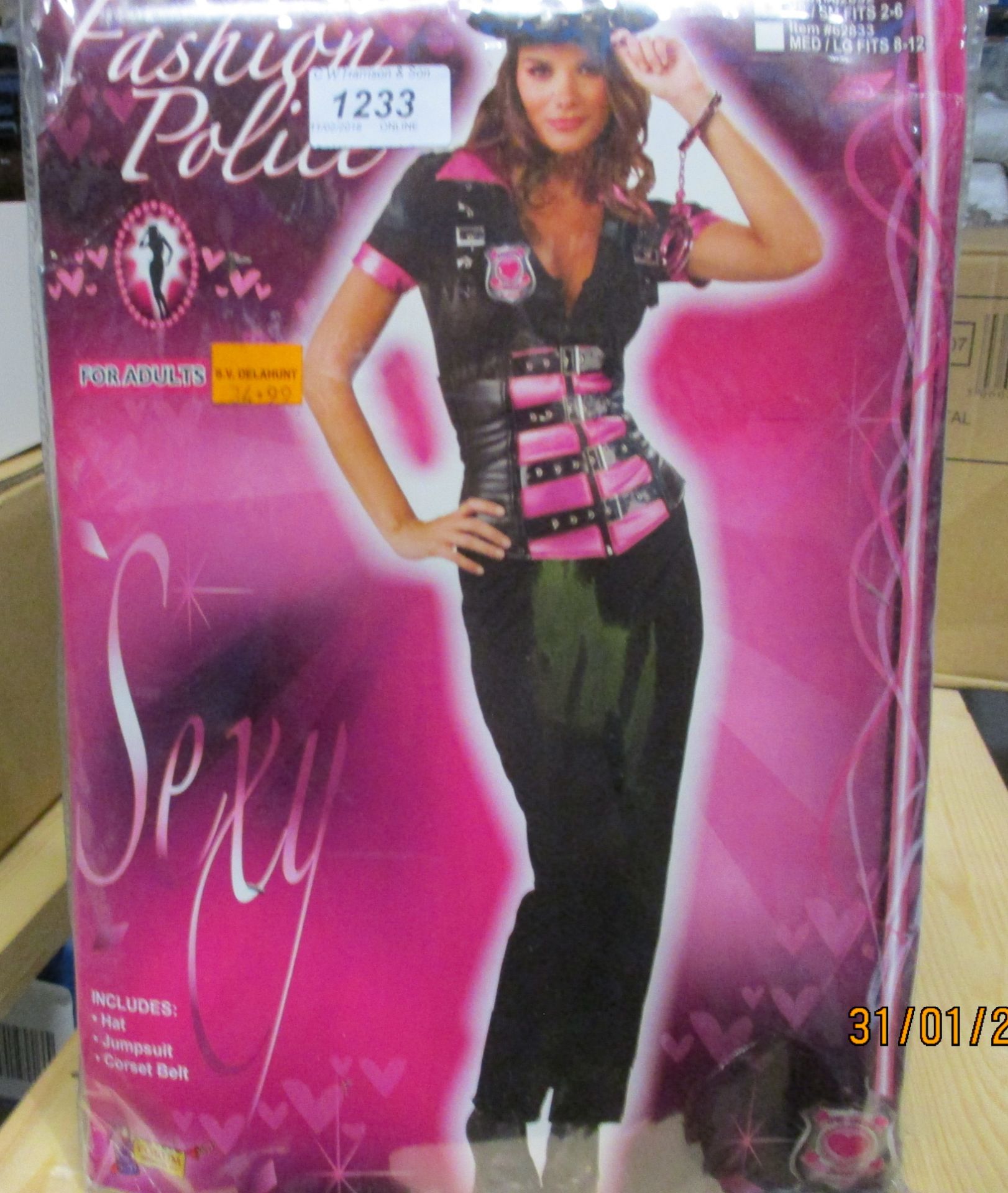 12 x Pleasure Patrol ladies fashion police fancy dress costumes (size S) - box not included