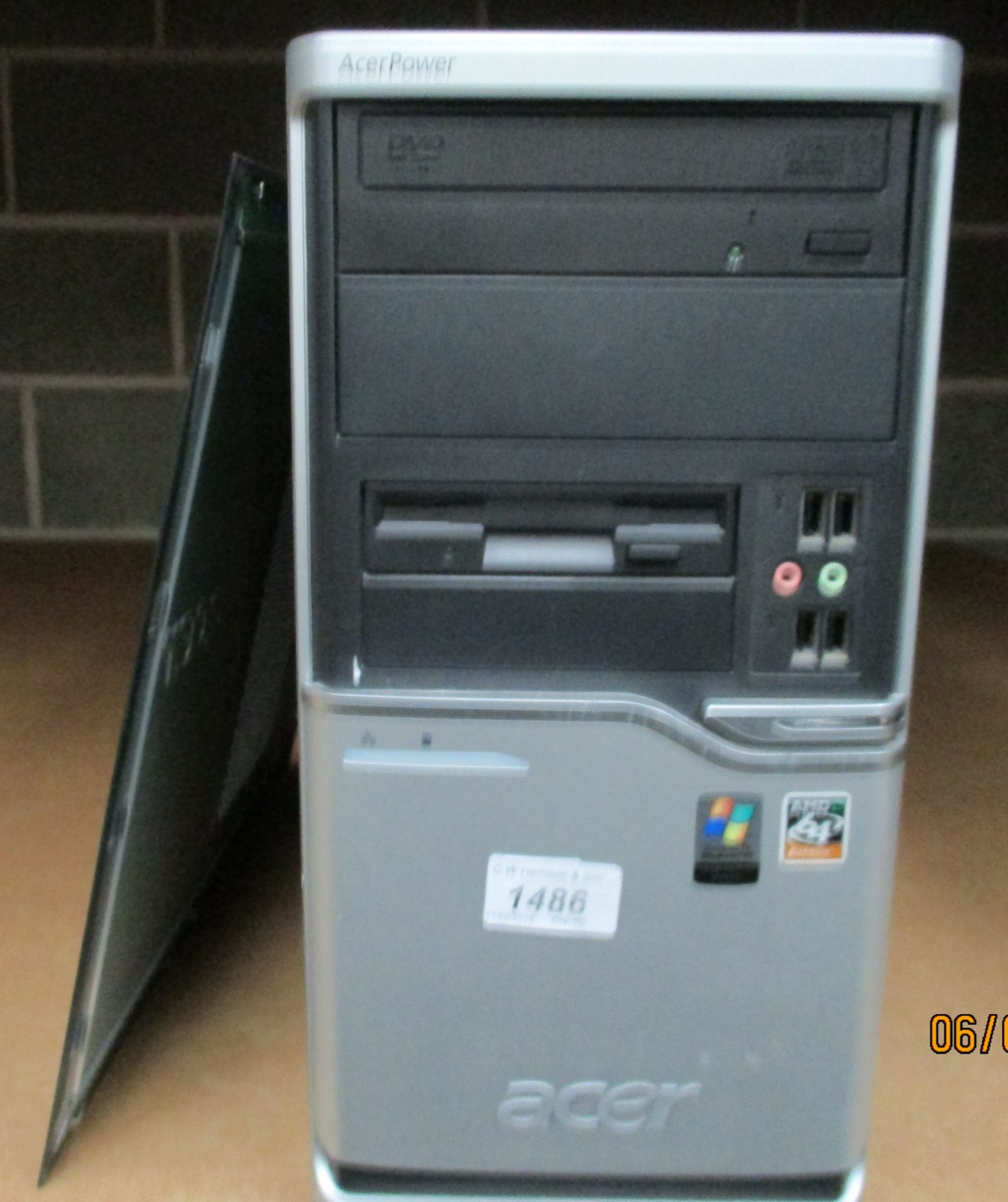 An Acer Acerpower tower computer - no power lead