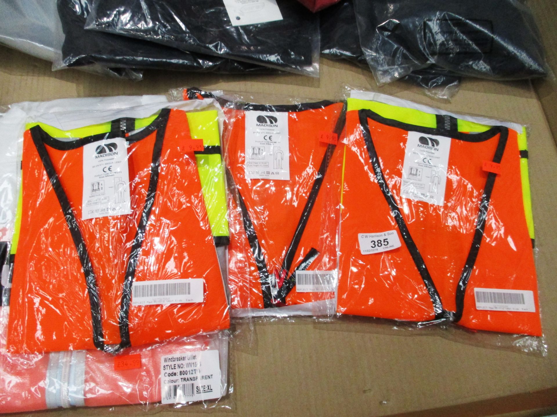 3 x childrens high visibility vests