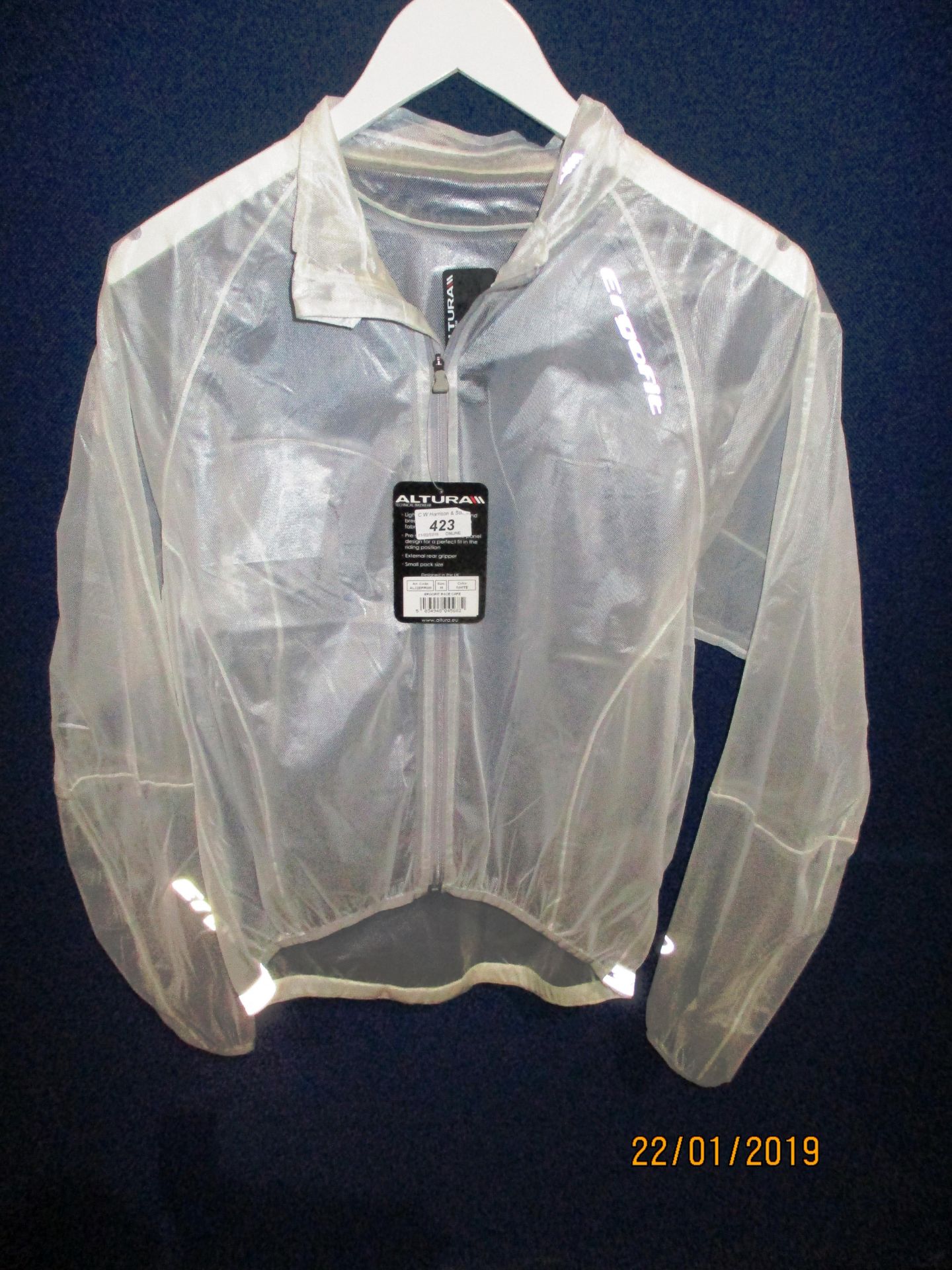 An Altura Race cape jacket size M in clear
