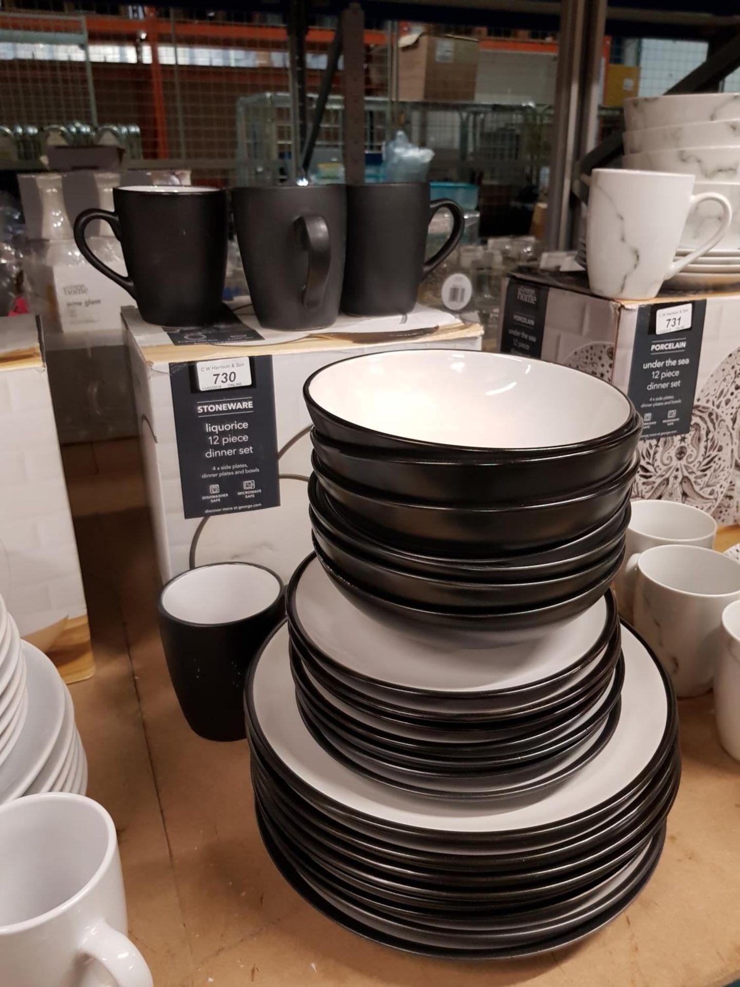 27 Piece Stoneware Liquorice Dinner Set