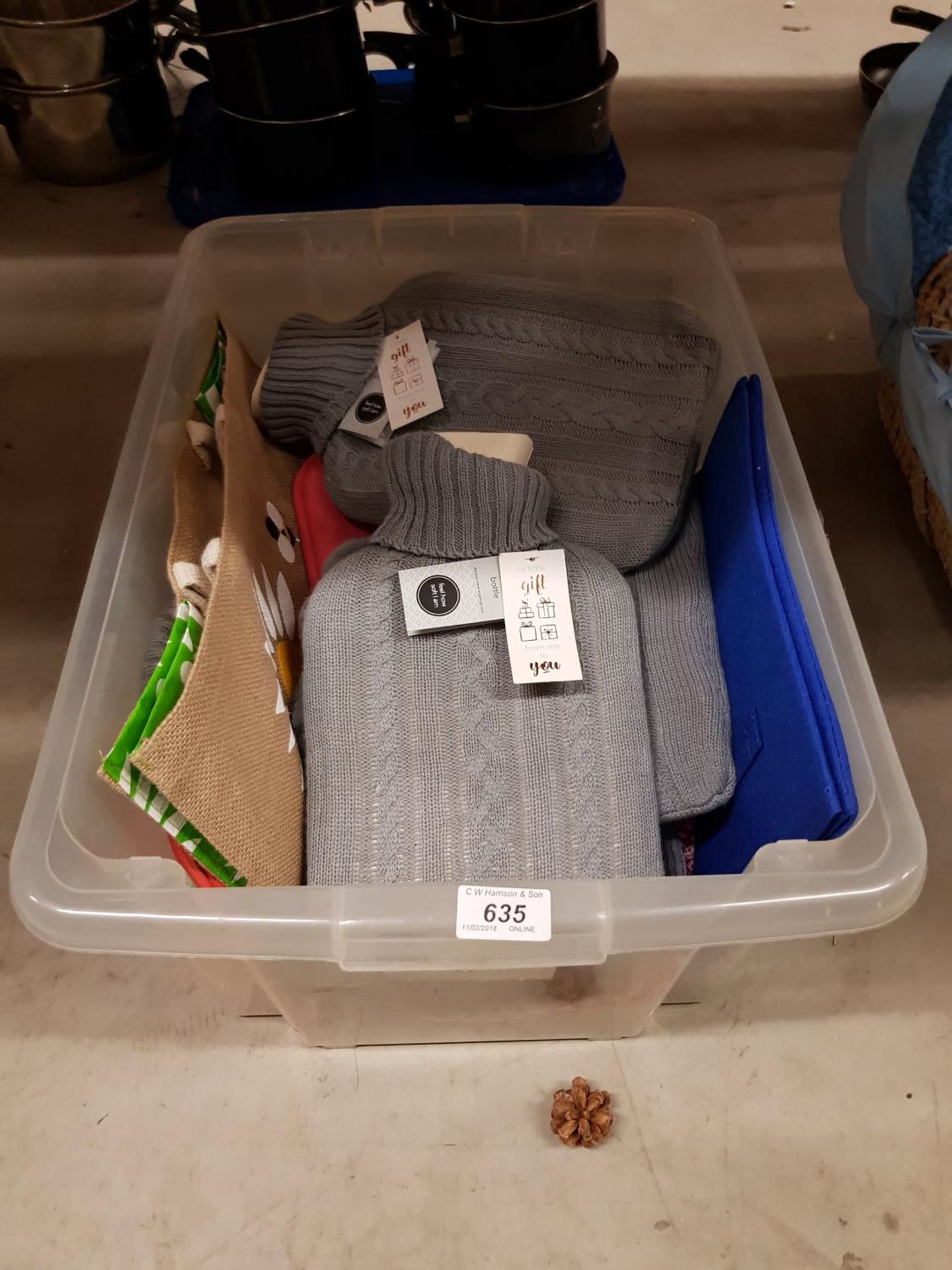 Contents of Box – to include Mixed Hot Water Bottles (no stopper)