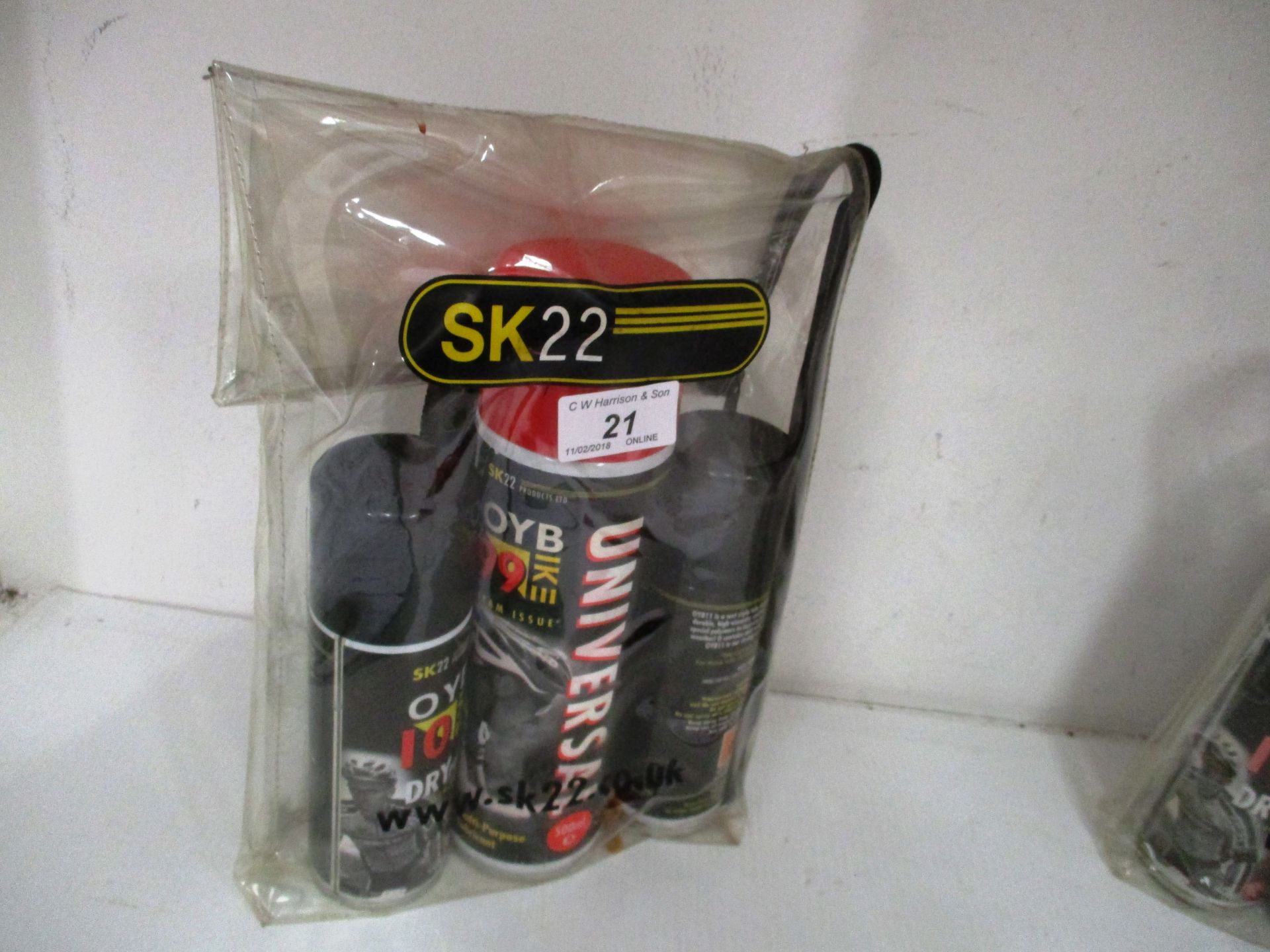 An OYB bike kit comprising 500ml tin of multi-purpose lubricant 200ml tin of dry PTFE,