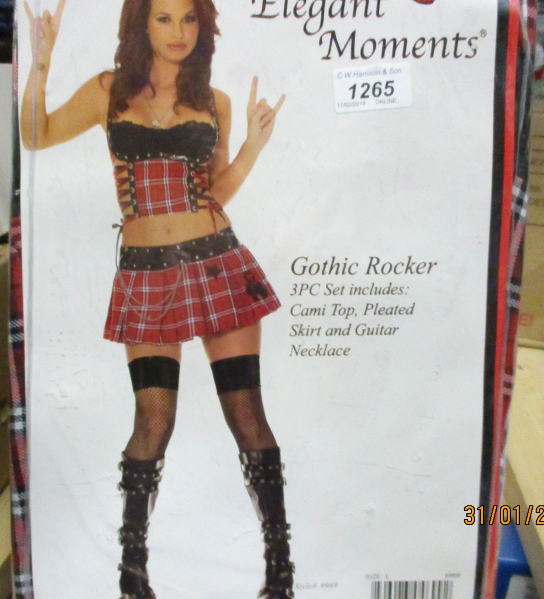 16 x Elegant Moments Gothic Rocker fancy dress costumes (all size L) - box not included