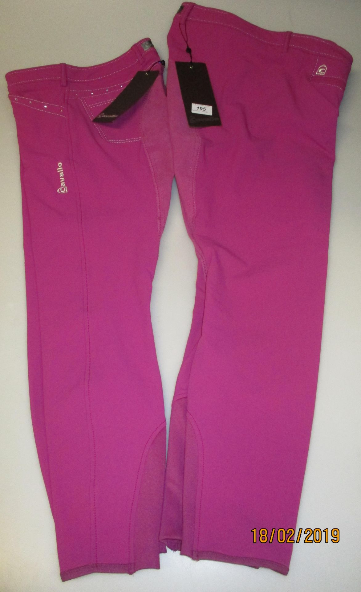 2 pairs of Cavallo curly jodhpurs in magnolia sizes GB 26 and 30