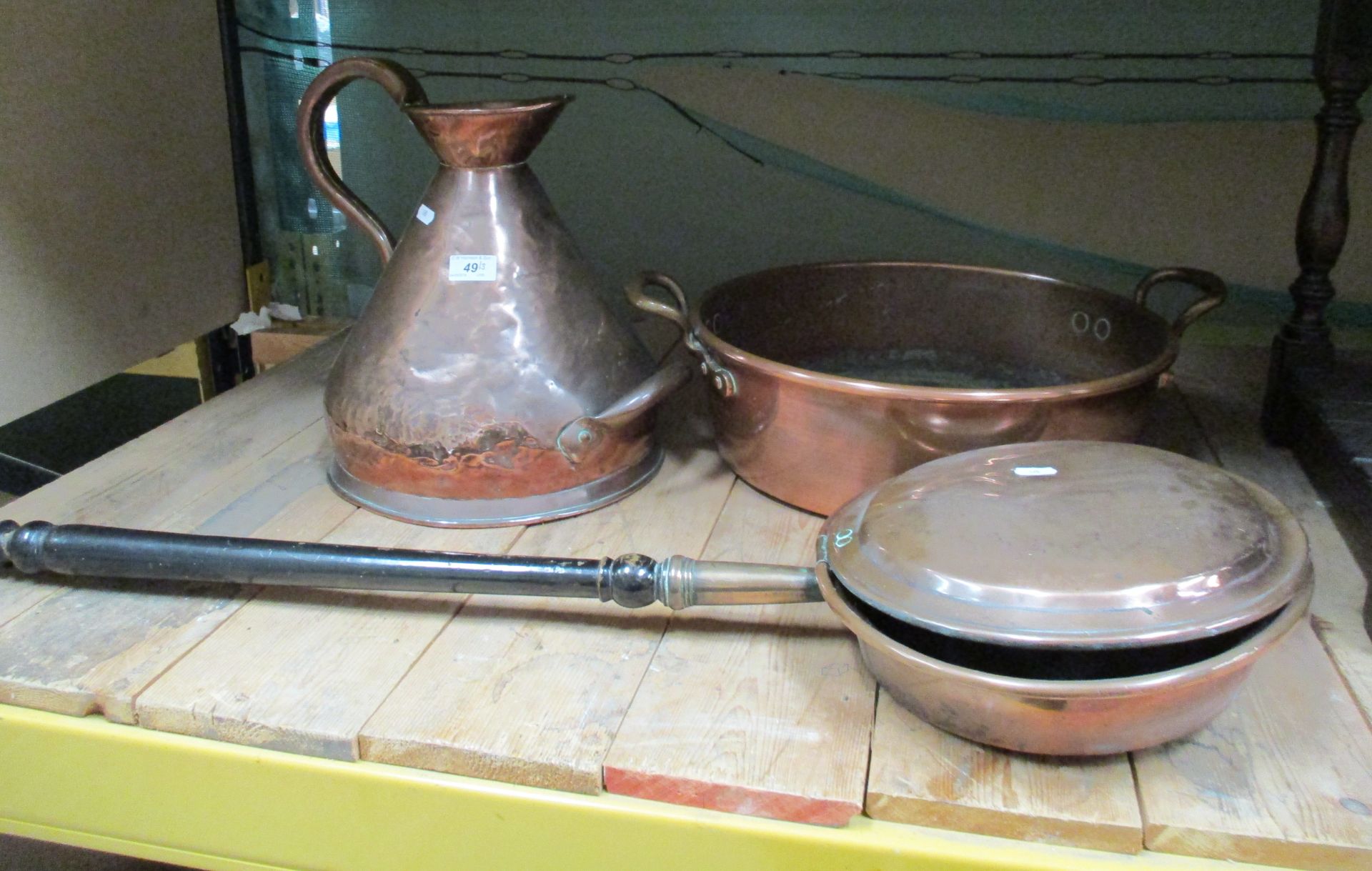 A Victorian copper preserve pan,