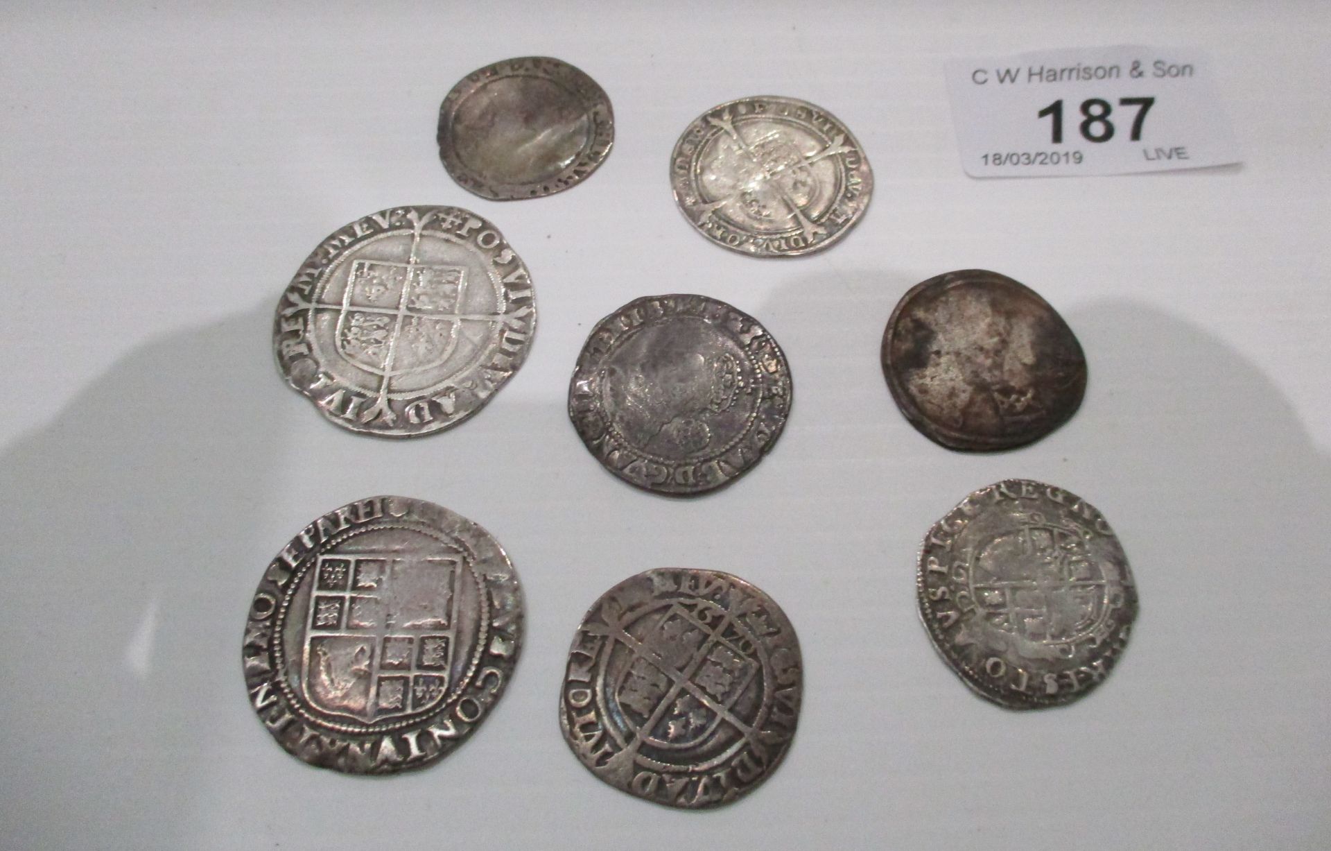 8 hammered coins - Elizabeth I, Edward VI, - Image 2 of 2