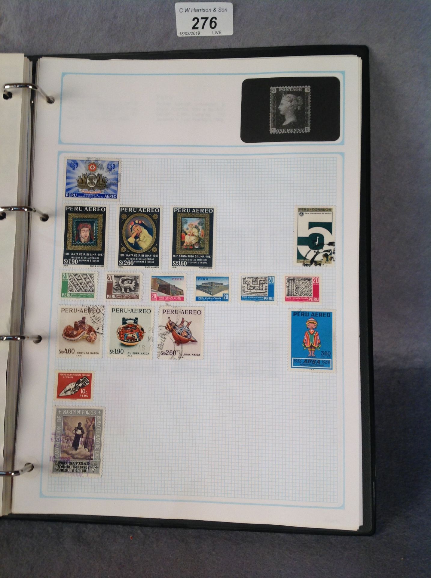 An album containing assorted Peruvian stamps