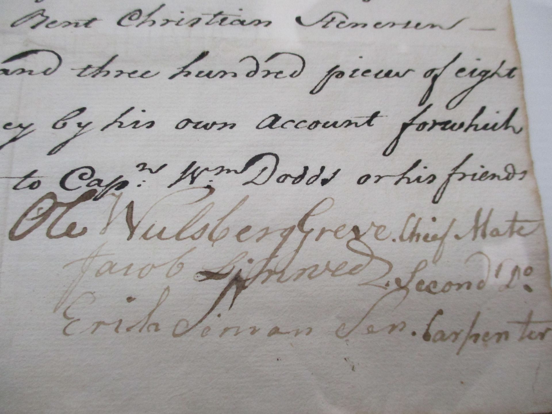 An interesting and intriguing Affidavit written aboard ship in 1785 concerning the affairs of it's - Image 2 of 6