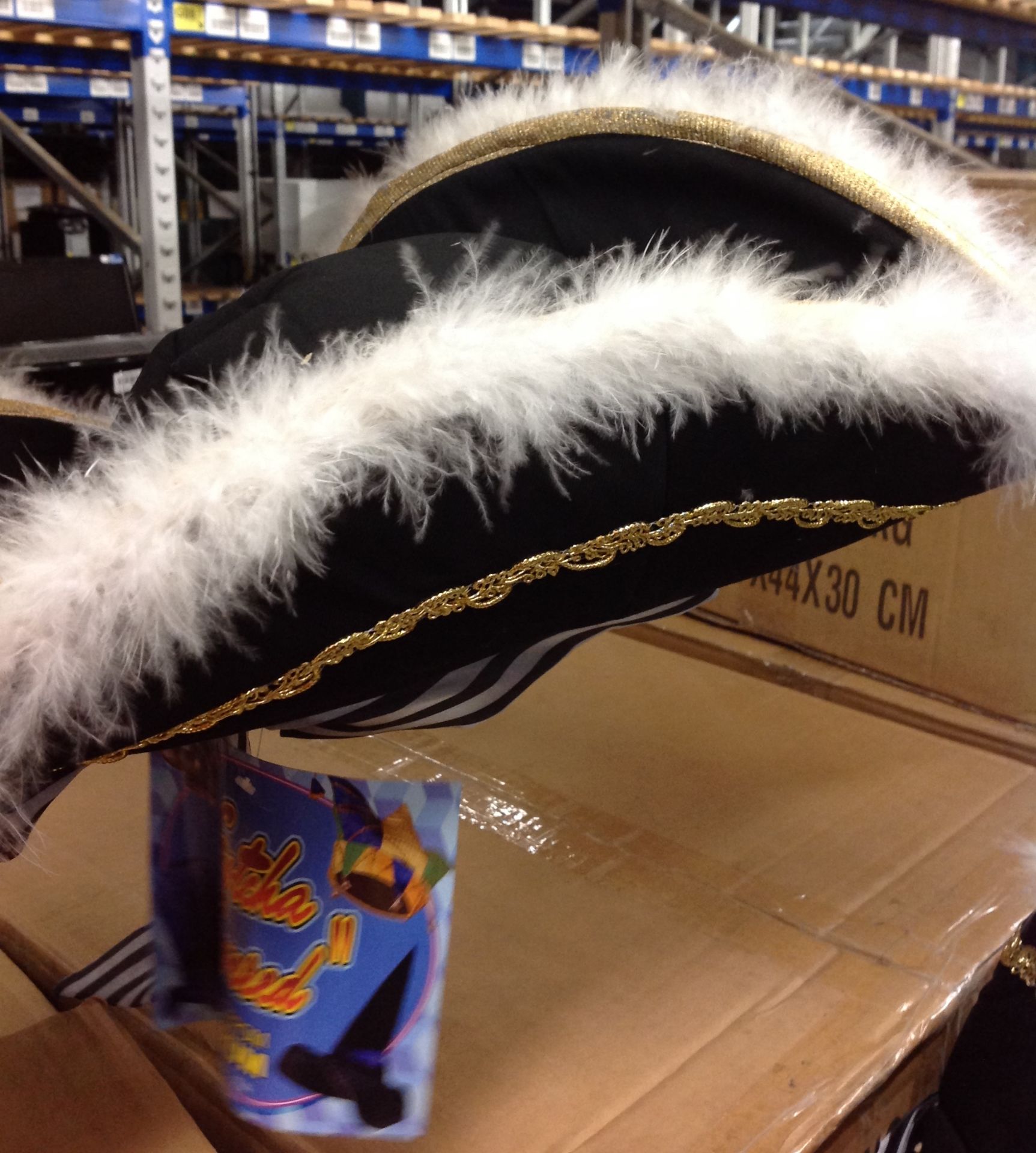 24 x Captain Cook Pirate hats by Forum - please note blue crates are not included with this lot
